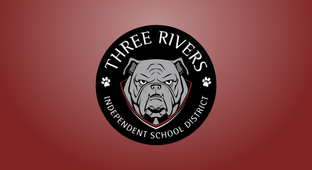 Three Rivers ISD crest with a bulldog in the center