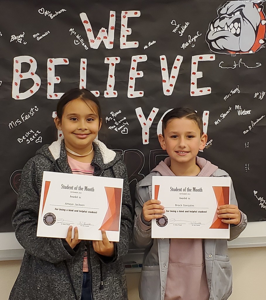 TRES SOM for January 2022 - 3rd Grade Amaya Jackson and Brock Gonzales
