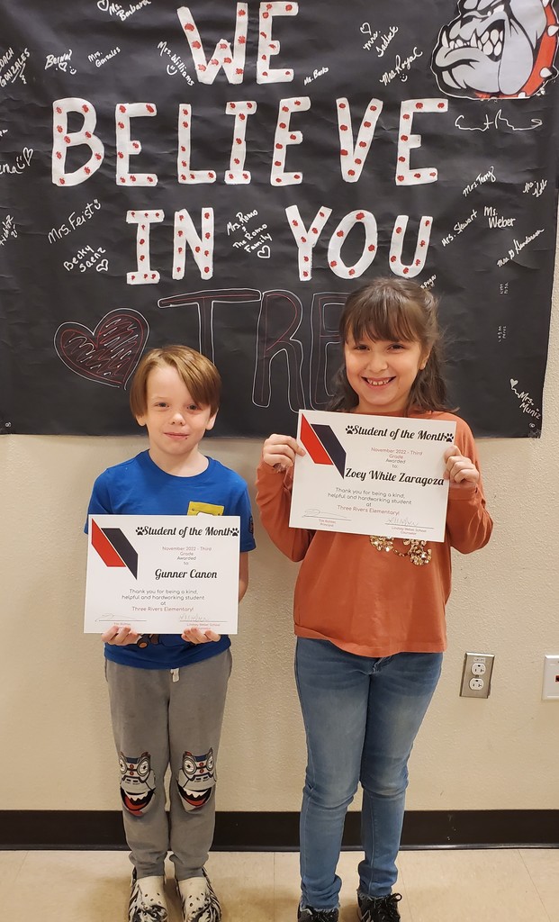 3rd Grade SOM: Zoey Zaragoza-White & Gunner Canon
