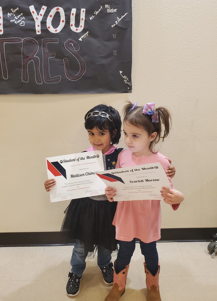 Pre-Kindergarten SOM for January 2023: Scarlett Moreno and Mattison Chimene